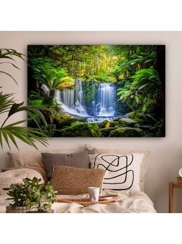 OnlyWow Leinwand Bilder Dschungel Wasserfall