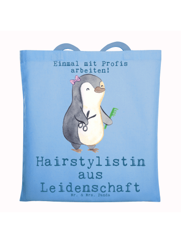 Mr. & Mrs. Panda Tragetasche Hairstylistin Leidenschaft mit Spruch in Sky Blue