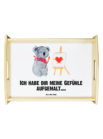 Mr. & Mrs. Panda Serviertablett Koala Künstler mit Spruch in Weiß