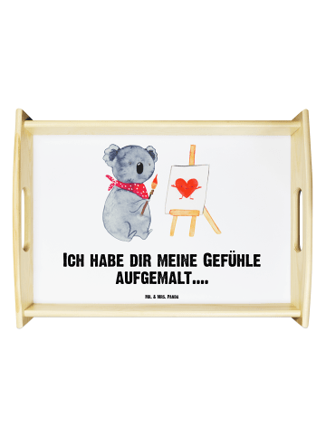 Mr. & Mrs. Panda tablett aus holz Koala Künstler mit Spruch in Weiß