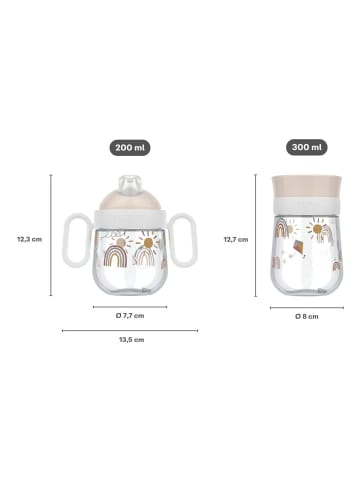 Mepal 2er Set Trinklernbecher Antitropf & 360° Mio 200 & 300 ml in Fairy Garden
