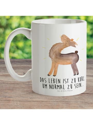 Mr. & Mrs. Panda Plastikbecher Lama Stolz mit Spruch in Weiß