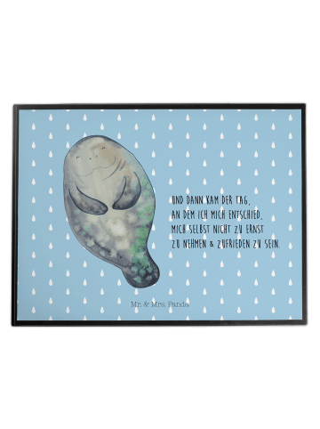 Mr. & Mrs. Panda schreibtischmatte Seekuh Happy mit Spruch in Blau Pastell