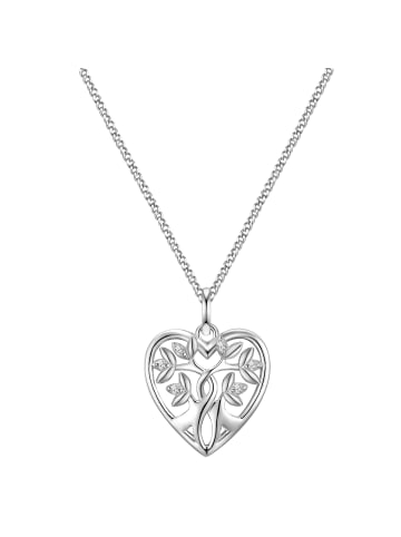 Glanzstücke München Halskette Lebensbaum aus Sterling Silber mit Zirkonia in silber