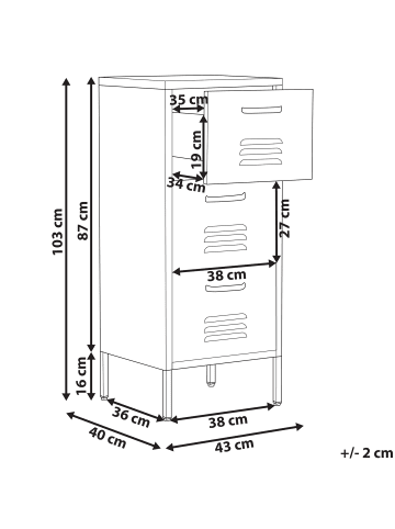 Beliani Büroschränke WOSTOK in Rosa - (W) 43 x (H) 103 x (L) 40 cm