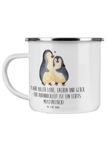 Mr. & Mrs. Panda Becher 40. Hochzeitstag Rubinhochzeit mit Spruch in Transparent