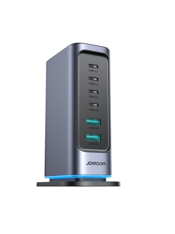 Joyroom JR TCM02 GaN 65W Ladegerät 4x USB C 2x USB A Grau
