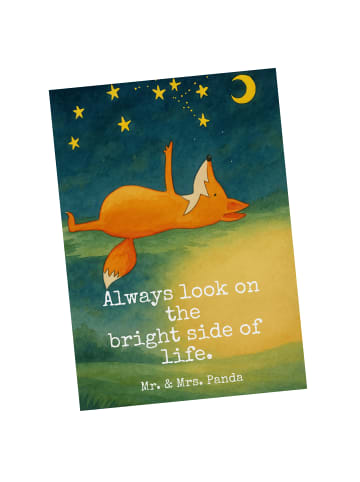Mr. & Mrs. Panda Postkarte Fuchs Sterne Design mit Spruch in Weiß