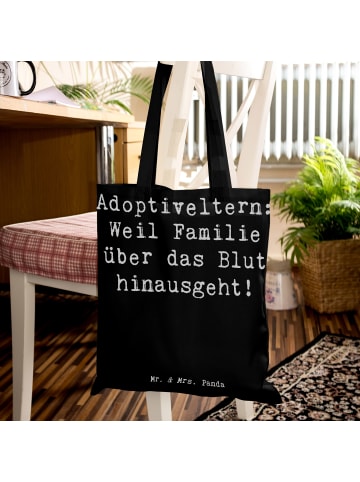 Mr. & Mrs. Panda Tragetasche Adoptiveltern Liebe mit Spruch in Schwarz