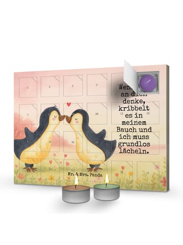 Mr. & Mrs. Panda adventskalender mit kerzen Pinguine Kuss Design... in Weiß