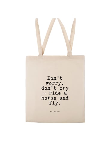 Mr. & Mrs. Panda Tasche Don't worry, don't cry... mit Spruch in Creme