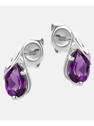 Diamant L'éternel Ohrringe aus 585 Weißgold mit Amethyst
