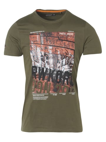 KOROSHI Kurzarm T-Shirt in khaki
