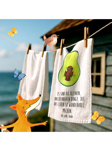 Mr. & Mrs. Panda Handtuch Avocado Kern mit Spruch in Weiß