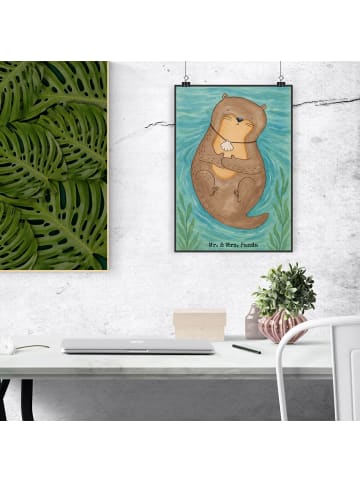 Mr. & Mrs. Panda Poster Otter Muschel Design ohne Spruch in Weiß