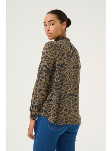 Kaffe Langarm-Bluse KAamber in Major Brown/Black Leopard