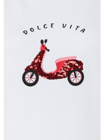 More & More Frontprintshirt Dolce Vita in white
