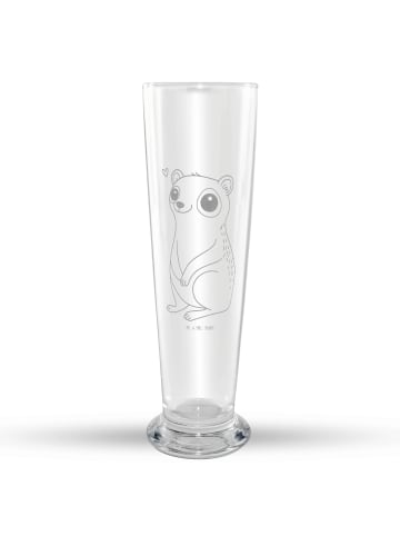 Mr. & Mrs. Panda Weizenbierglas Plumplori Glücklich ohne Spruch in Transparent