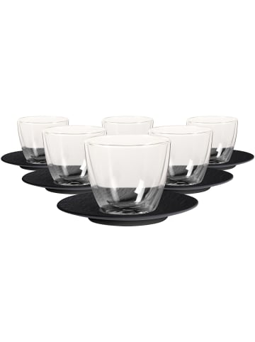 Villeroy & Boch 6er Set Café au Lait-Set Manufacture Rock 250 ml schwarz in schwarz