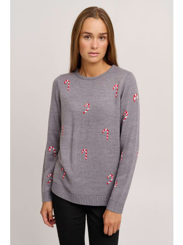 Oxmo Strickpullover OXChristel in Hellgrau