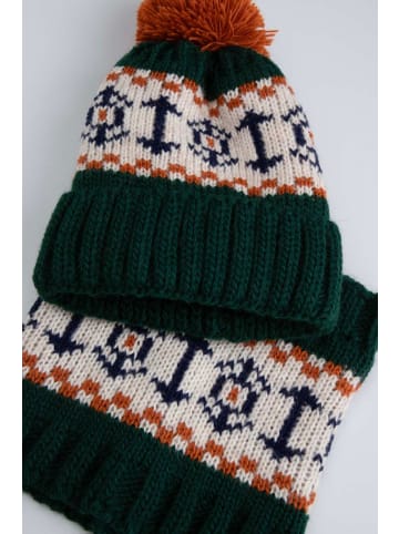Coccodrillo Wintermütze mit Pompon in grün