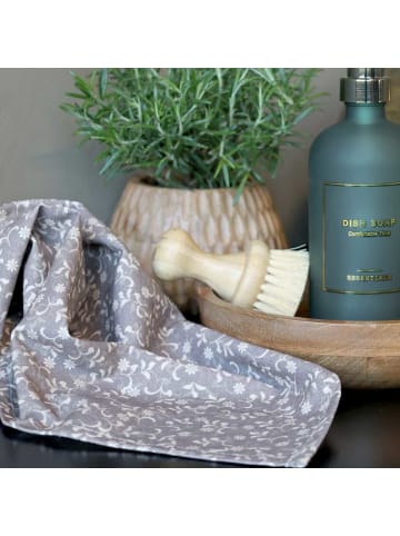 Chic Antique Geschirrtuch AIX LATTE mit Blumen in Sand