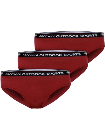Normani Outdoor Sports 3er Pack Damen Merino Slip „Albury“ in Rot