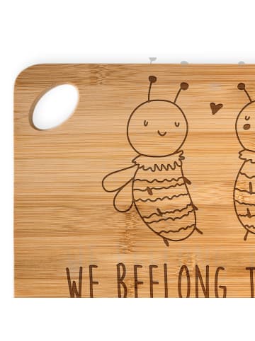 Mr. & Mrs. Panda Holzbrett Biene Verliebt mit Spruch in Braun