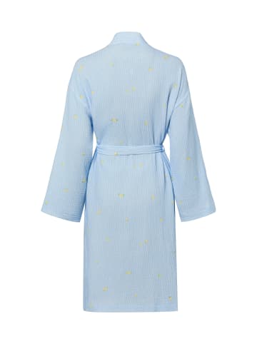 Marie Lund Morgenmantel in hellblau weiß