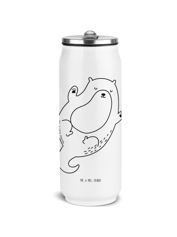 Mr. & Mrs. Panda Getränkedosen Trinkflasche Otter Umarmen ohne S... in Weiß
