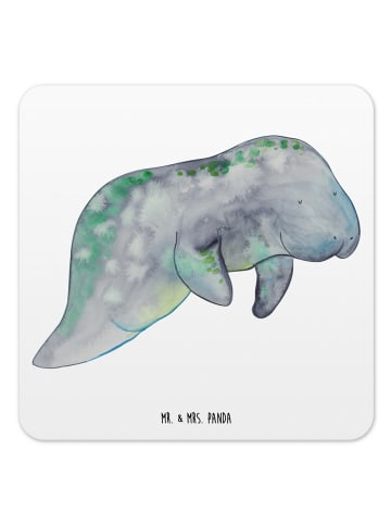 Mr. & Mrs. Panda Glasuntersetzer Seekuh Chillen ohne Spruch in Weiß