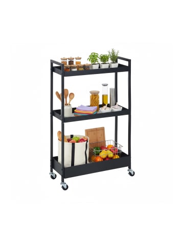 relaxdays Nischenwagen in Schwarz - (B)20 x (H)85 x (T)50 cm