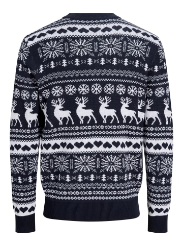 JACK & JONES Junior Weihnachtspullover Strickpullover Jjxmas in navy blazer cloud dancer