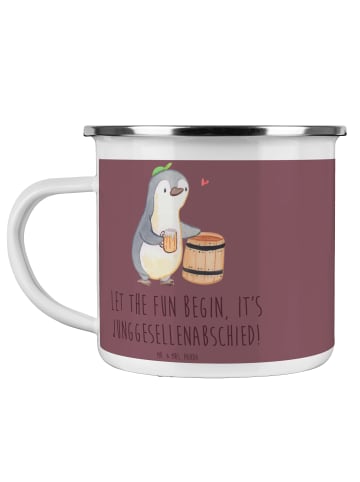 Mr. & Mrs. Panda Camping Emaille Tasse Junggesellenabschied Spaß... in Kaffa Coffee