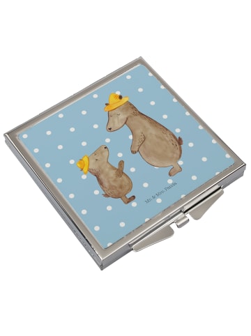 Mr. & Mrs. Panda Schminkspiegel Bären mit Hut ohne Spruch in Blau Pastell