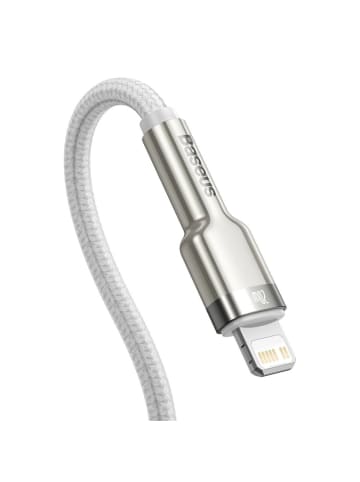 Wisam Schnellladekabel Metalldatenkabel USB-C kompatibel mit iPhone 20W 2m weiß