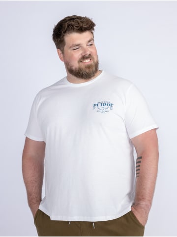 Petrol Industries T-Shirt mit Rückenaufdruck in Plus Size Charging in Weiß