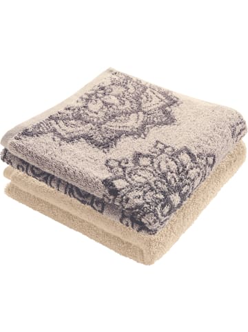 Erwin Müller Frottier, Jacquard Duschtuch 2er-Pack Bühl in beige