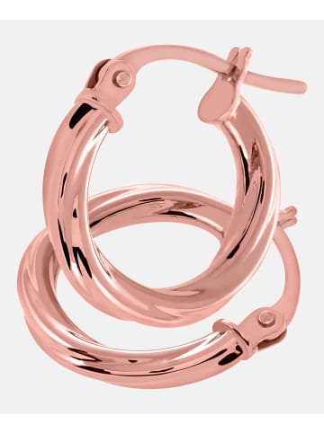 Vanlere Creolen aus 375 Roségold gedreht in Roségold