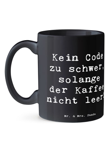 Mr. & Mrs. Panda Tasse Spruch Code und Kaffee mit Spruch in Schwarz