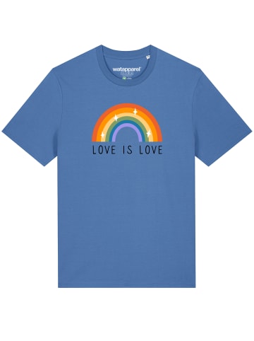 wat? Apparel T-Shirt Love is Love in Bright Blue