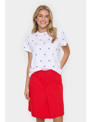 SAINT TROPEZ T-shirt JoshaSZ Gerade Passform in Black Beauty Bow Print