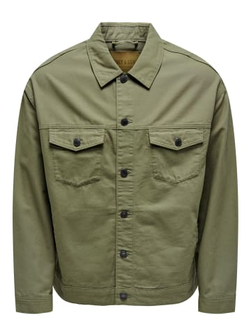 Only&Sons Hemd Jacke Basic Übergangs Shaket mit Taschen ONSEND in Olive