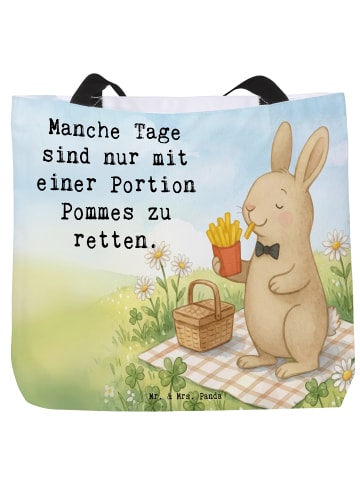 Mr. & Mrs. Panda Schultasche Hase Pommes Design mit Spruch in Weiß