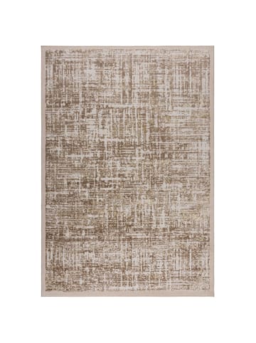 KADIMA DESIGN Robuster Teppich mit Glanzeffekt & abstraktem Muster in Champagner