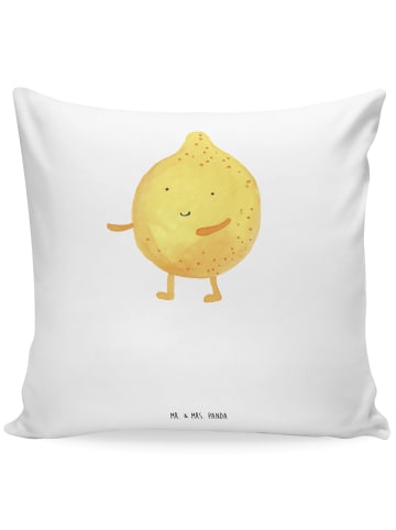 Mr. & Mrs. Panda Zierkissen Beste Freunde Zitrone mit Spruch in Weiß
