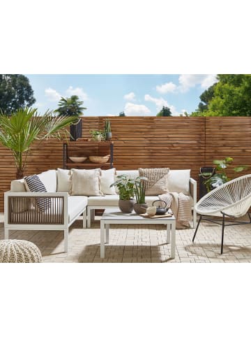Beliani 2-tlg Lounge Set BORELLO in Weiß/Braun/Beige