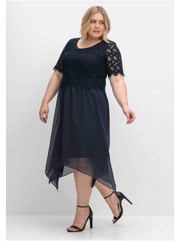 sheego Cocktailkleid aus Chiffon in nachtblau