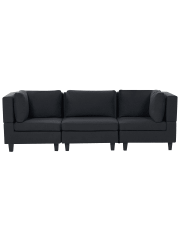 Beliani 3-tlg 3-Sitzer Sofa UNSTAD in Schwarz