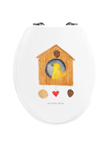 Mr. & Mrs. Panda WC Sitz Vogel Haus ohne Spruch in Weiß